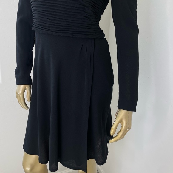 DEADSTOCK VINTAGE RENA LANGE BERGDORF GOODMAN WOOL LONG SLEEVE KNEE LENGTH DRESS - Picture 11 of 15